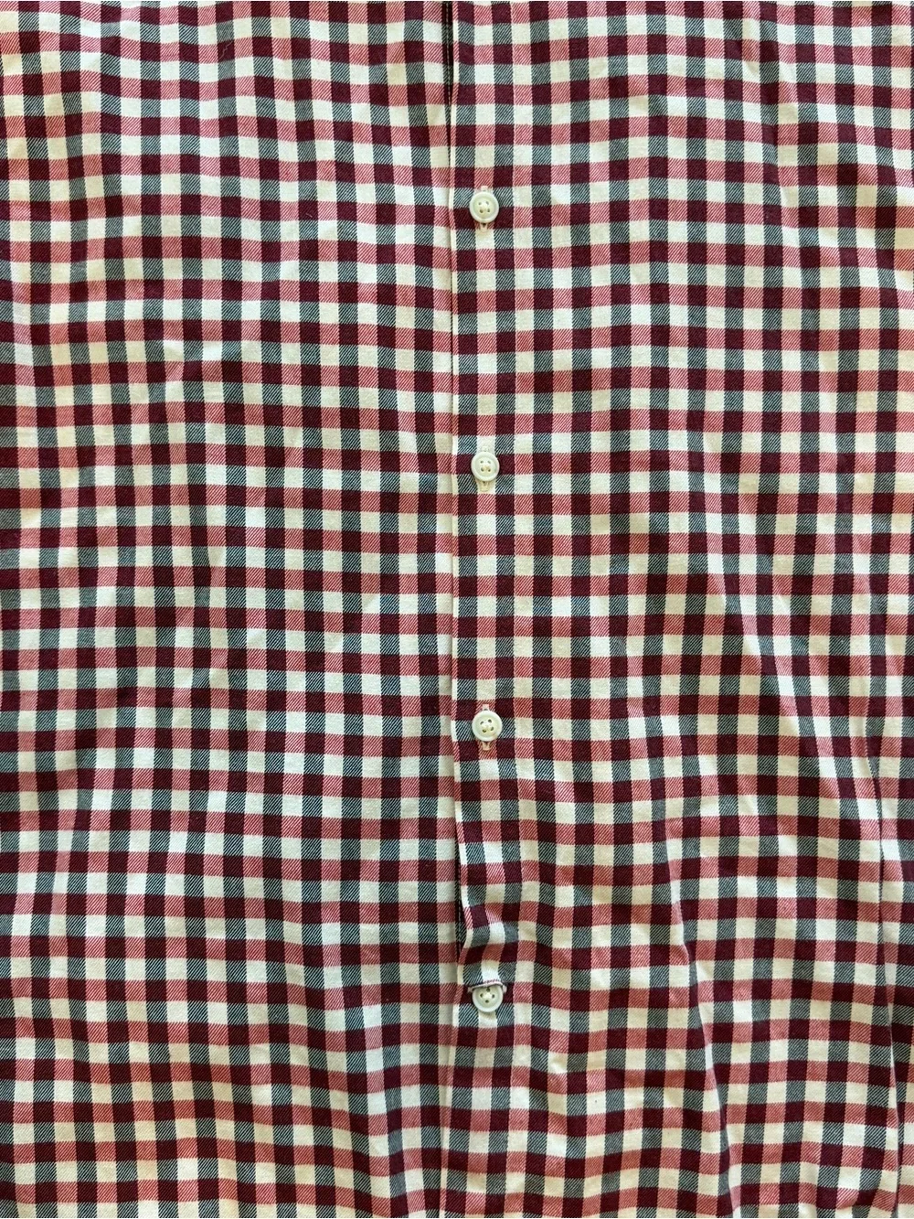 Banana Republic Men's Burgundy & White Gingham Button-Down Shirt
